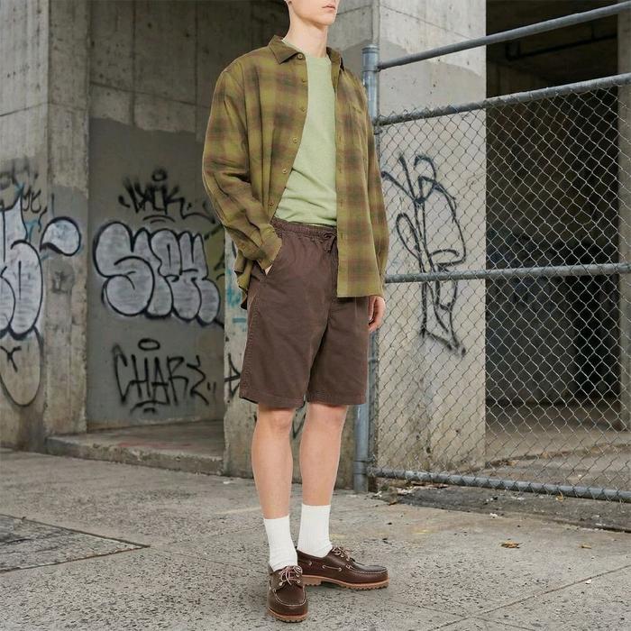 (Celana Branded) Thisisneverthat Korea Streetwear Men's Brown Beach Shorts TN231WSOKS03