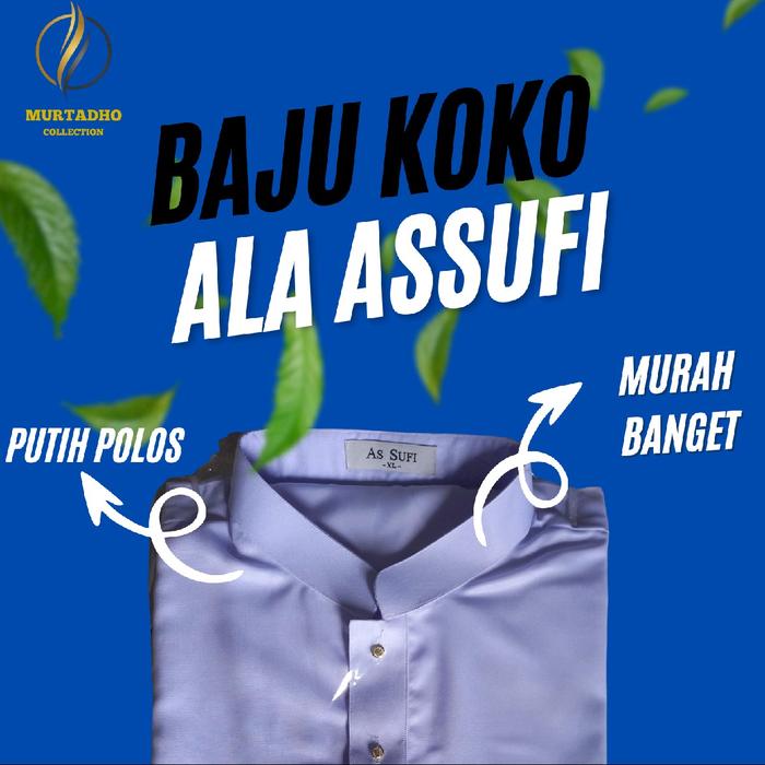 Baju Koko Assufi/Takwa Assufi/Takwa Putih/Assufi/Baju Putih Assufi Muslim Pria