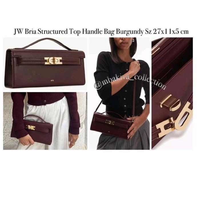 Bria Structured Top Handle Bag Burgundy