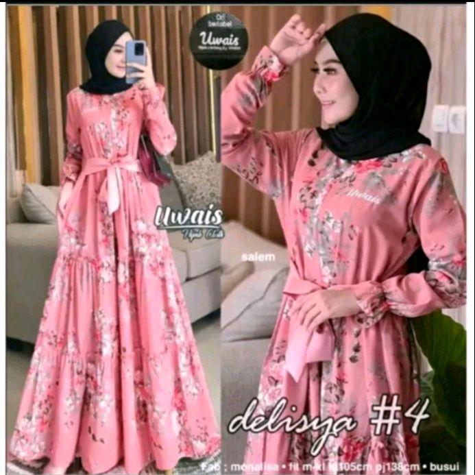 GAMIS SAKURA MOTIF BUNGA SAKURA WANITA MODEL BUNGA-BUNGA SAKURA