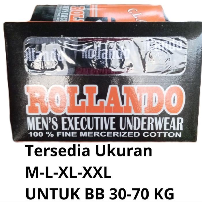 Rollando Celana Dalam Pria Executive 100% Katun Mewah Rollando Men's Executive Underwear 3L