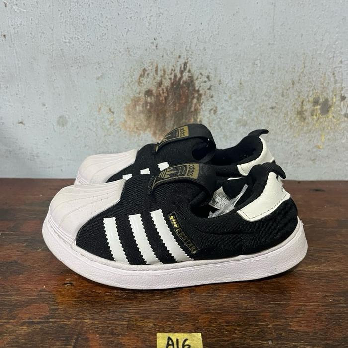 Sepatu anak second ori adidas superstar slip on size 26