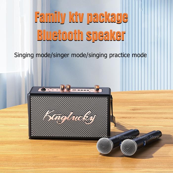 Set Audio Ktv Rumah Retro Portabel Mesin Karaoke Speaker Bluetooth