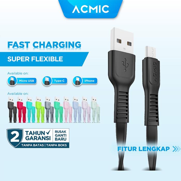 KM36 - ACMIC Flexy Line Kabel Data Charger 100cm Fast Charging Cable