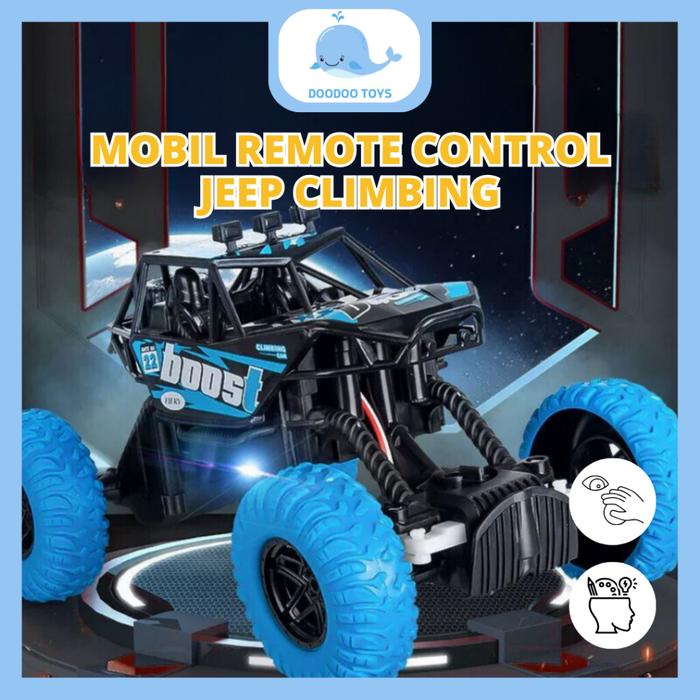 Mainan Mobil Remote Control Jeep Offroad Climbing Car - Monster Jeep Crawler Remote Control RC Lampu