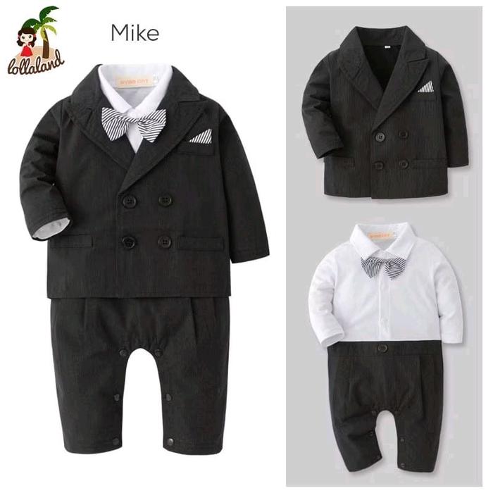 Jas Bayi Formal Setelan Pesta Bayi Setelan Jas Hitam Lebaran Mike Set