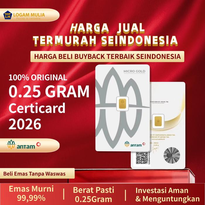 EMAS ANTAM ANTAM LOGAM MULIA CERTIEYE 0.25 GRAM, - 2026