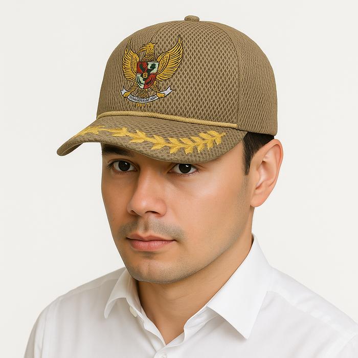 Topi  garuda Pria Logo bordir Garuda Pancasila - Topi Camat Kepala Desa