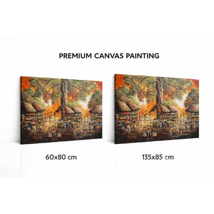 LUKISAN PASAR 135X85CM/LUKISAN KANVAS/LUKISAN DINDING