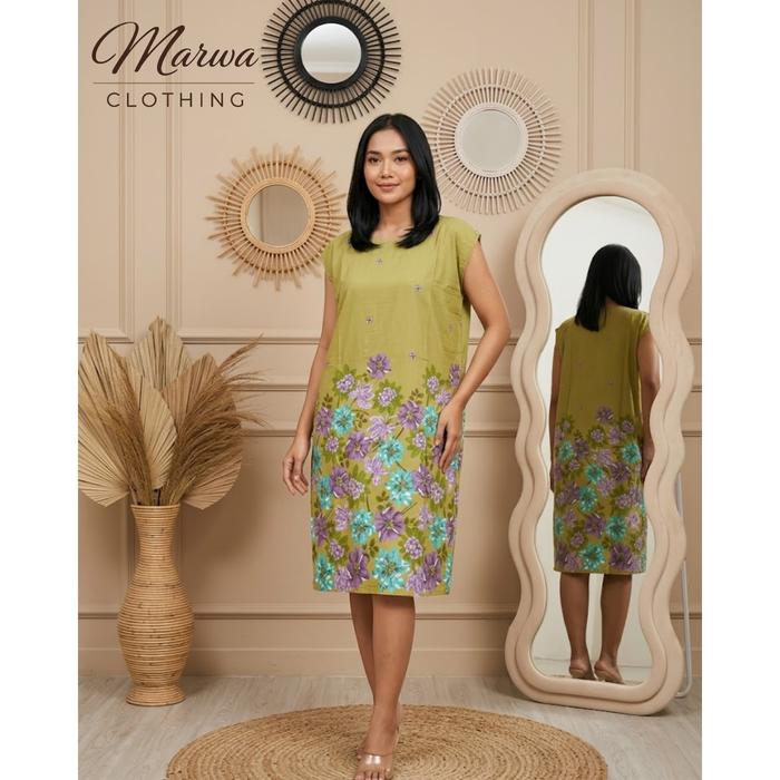 Renjana - Daster Kelelawar Jumbo Lowo HAP Premium Rayon Motif Bunga Tanpa Lengan Adem Baju Tidur Piy