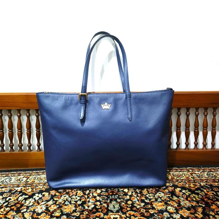 tas tote bag jestina warna biru navy