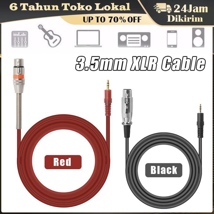 Kabel XLR Female To Jack TS 3.5MM Akai Canare TW kabel Mic Dynamic