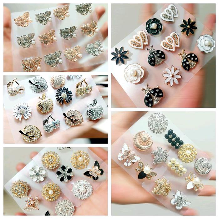 Paket Hemat Bros Mini Premium Isi 12 & 6pcs Motif Campur Bahan Alloy Kuat Tebal Cocok Pengganti Kanc