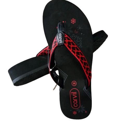 KOMPLIT Carvil Sandal Wanita Wedges Della-L Sendal Jepit Spons Murah | Original Carvil