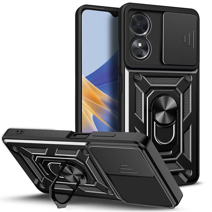 For Oppo A17 Case Slide Camera Lens Back Cover for Oppo A17 2022 A 17