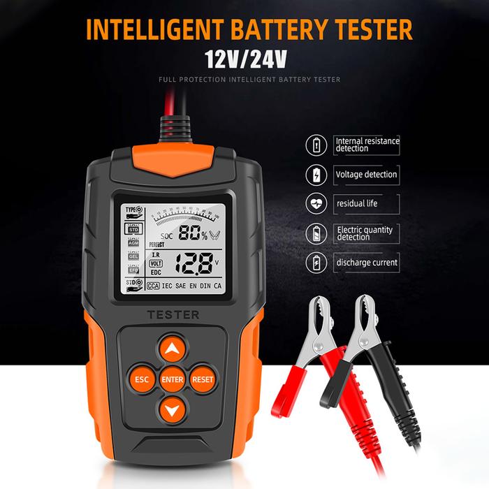 12V/24V Battery Load Tester Digital Display Battery Capacity Tester