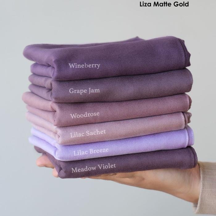 Deenay LIZA Part 2 hijab plain voal ultrafine scarves polos segiempat plain seafog floral white snow