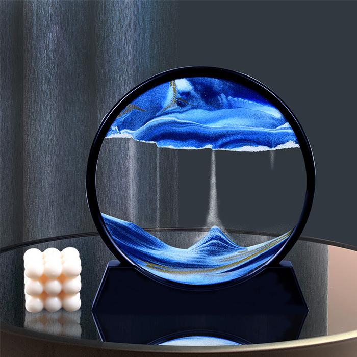 Sandscape Moving Sand Art Picture Round Moving Hourglass 3D Mountain