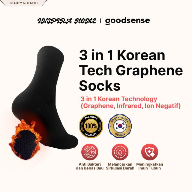 InspiraHome 3 in 1 Kaos Kaki KoreaTech Graphene - Tourmaline, Infrared & Negatif Ion / Kaos Kaki The