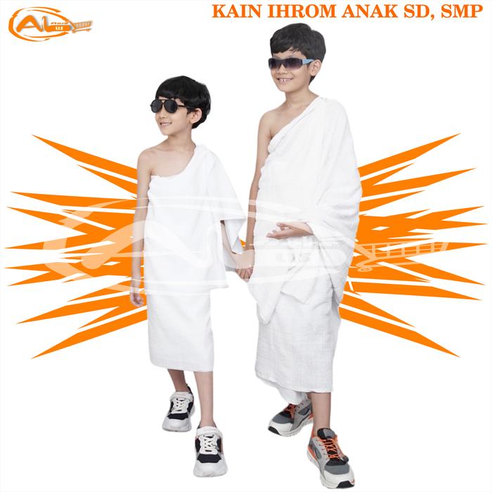 BAJU IHROM ANAK LAKI LAKI TANGGUNG KAIN IHRAM ANAK SD SMP MANASIK HAJI UMROH Muslim Semi Katun Insta