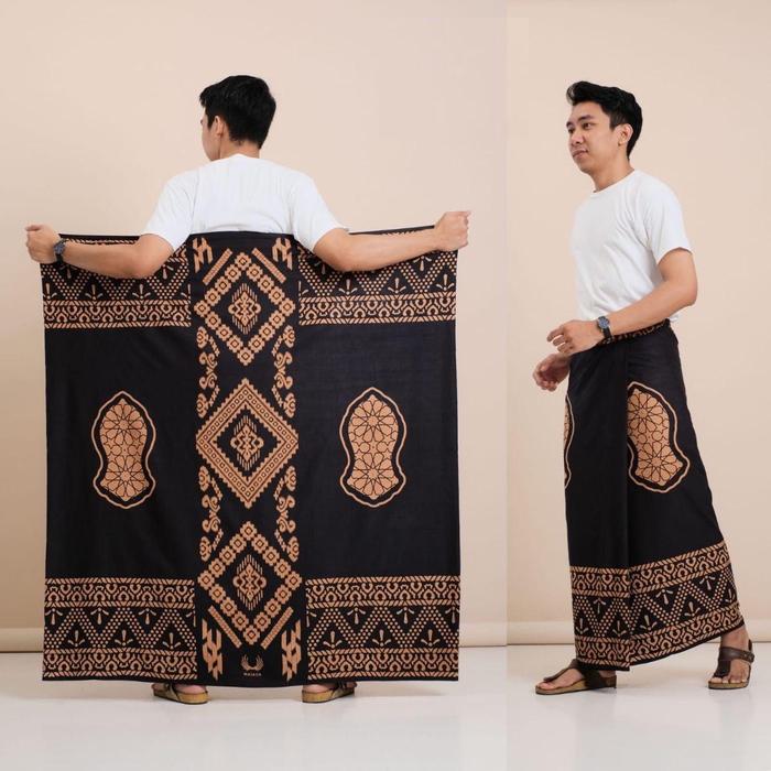 KRISNA JAYA - Sarung Batik Motif Terompah Bahan RAYON SUPER Pria Dewasa