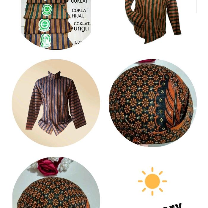blangkon solo batik truntum dan baju Surjan lurik dewasa,katun Pria baju sunan kalijaga pria