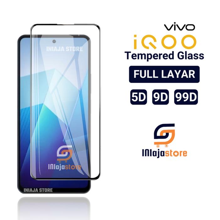 Tempered Glass Full Layar 5D Vivo iQOO Z7 5G Z7x 5G Z9 5G Z9x 5G 11 5G 12 5G Anti Gores 9D Full Cove