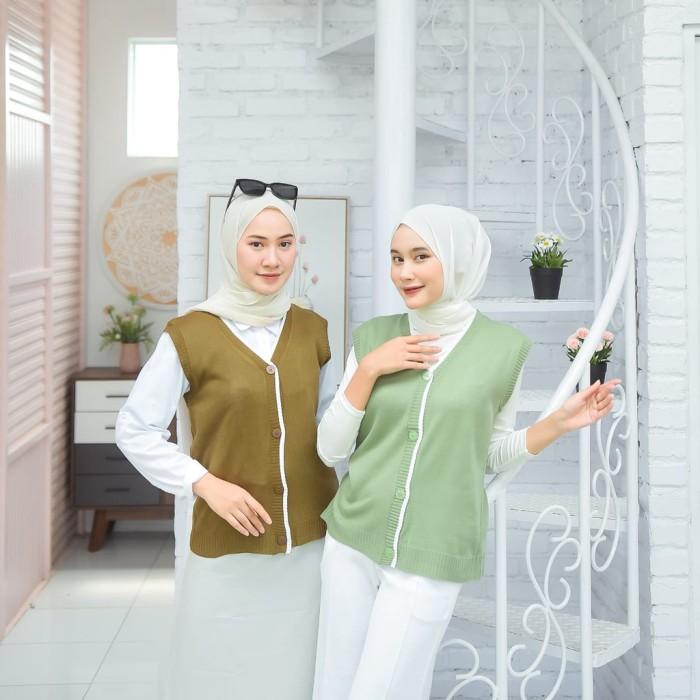 Rompi Rajut Wanita s Kancing Depan MIZU VEST Outer