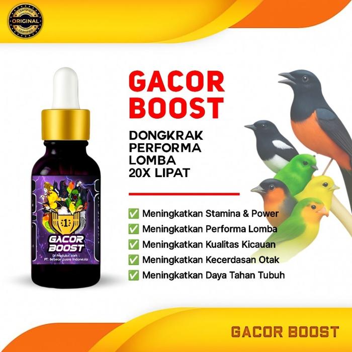 Gacor Boost – Vitamin & Suplemen Gacor Harian dan Lomba / Penggacor Cepat Murai Kicau
