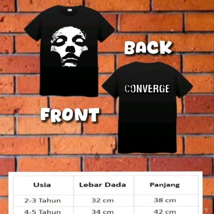 kaos band anak converge bahan katun 24s tebal lembut anti bakteri tersedia berbagai warna