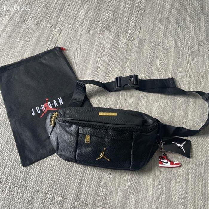 Waistbag air jordan regal Crossbody / Leather Snake Black gold | Kekinian