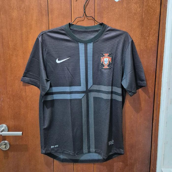 Nike Jersey Sepak Bola Portugal Hitam Second