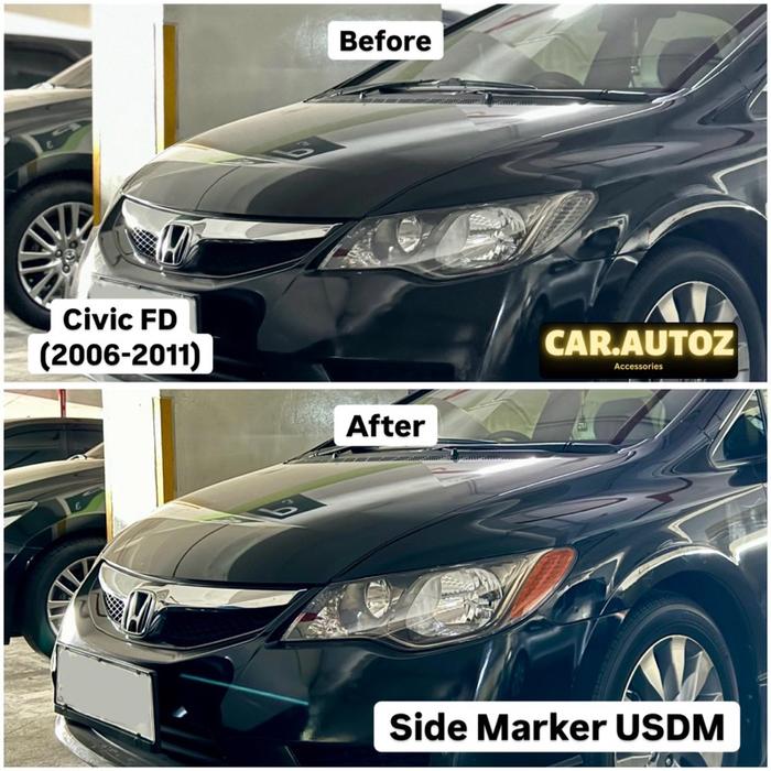 Sticker Side Marker Orange Lampu Depan Honda Civic FD 2006 - 2011