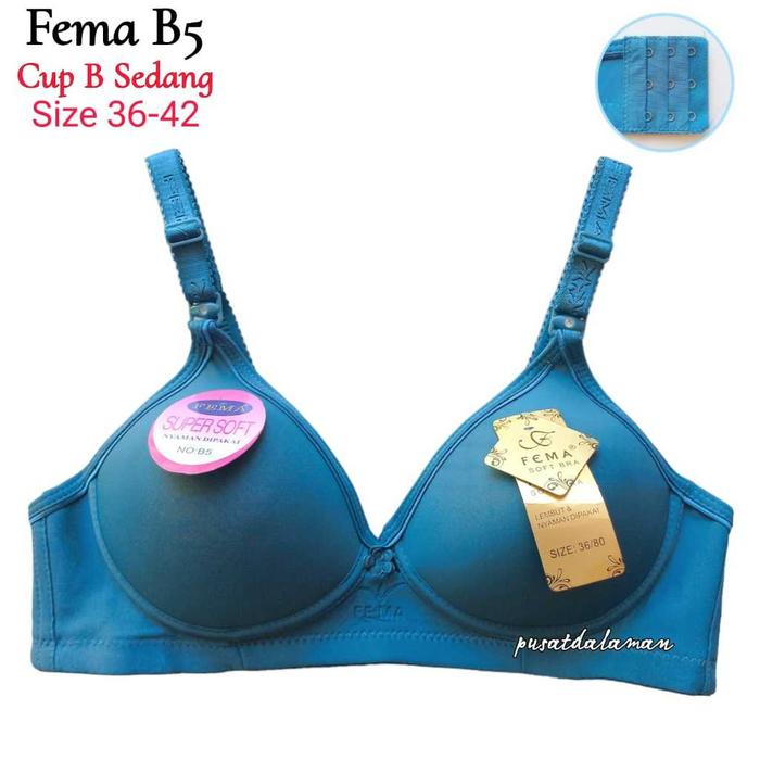 Fema B5 Bra Bh Busa Tebal Polos Hak 3 Cup sedangTanpa Kawat