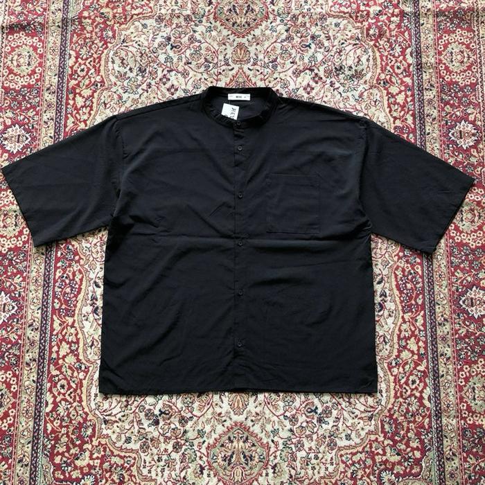 Kemeja Wego stand collar oversize shirt streewear HI093