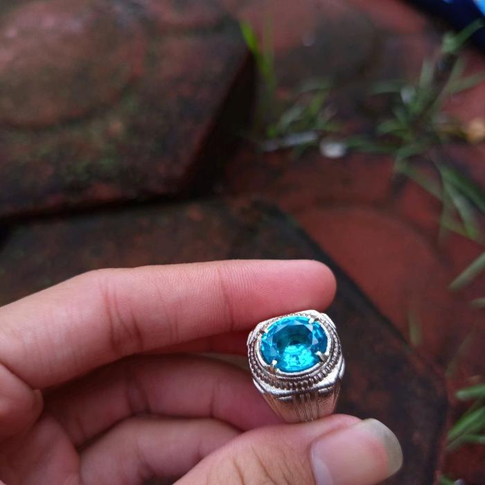 batu permata bluetopaz asli natural
