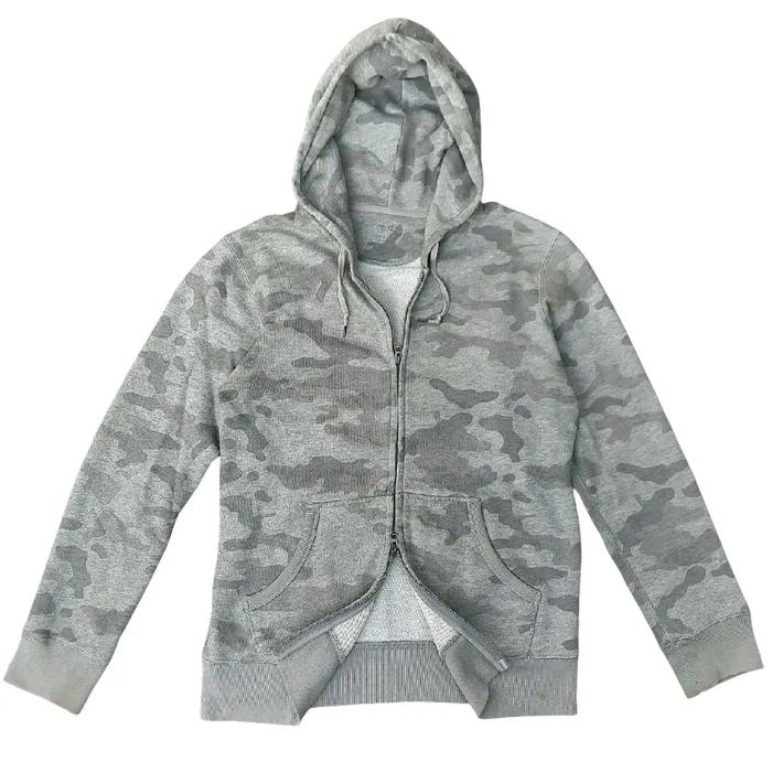 UNIQLO Camo Grey Double Zipper Jacket Hoodie