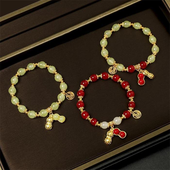 SC - Gelang Tangan Motif Kacang Keberuntungan Gelang Manik Kacang Cantik