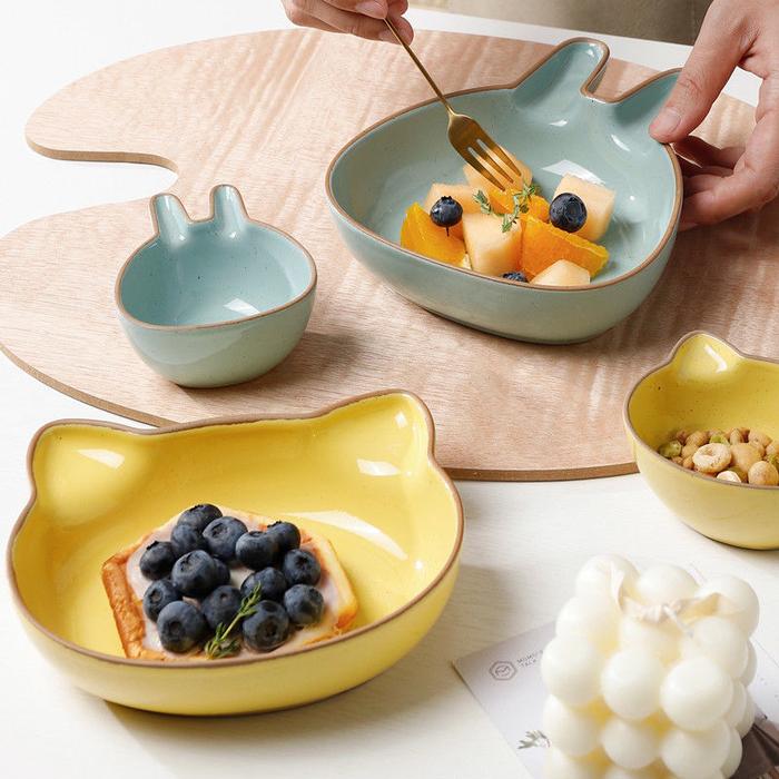 Cute Cartoon Ceramic Plate Household Tray Dessert Fruit Plates