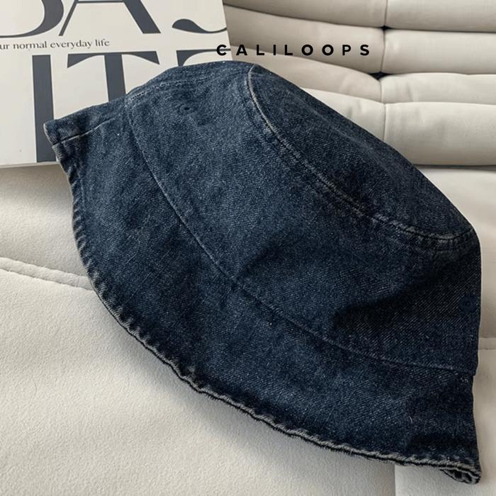 Caliloops Topi Wanita Bucket Hat Denim Cap Hat Dewasa Korean Style Nona