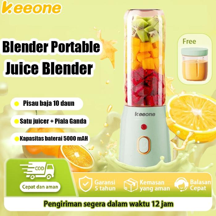 【10 Pisau】 Blender Portable Mini Juice Blender Juicer Portable Usb Rechargeable Ice Crusher Blender
