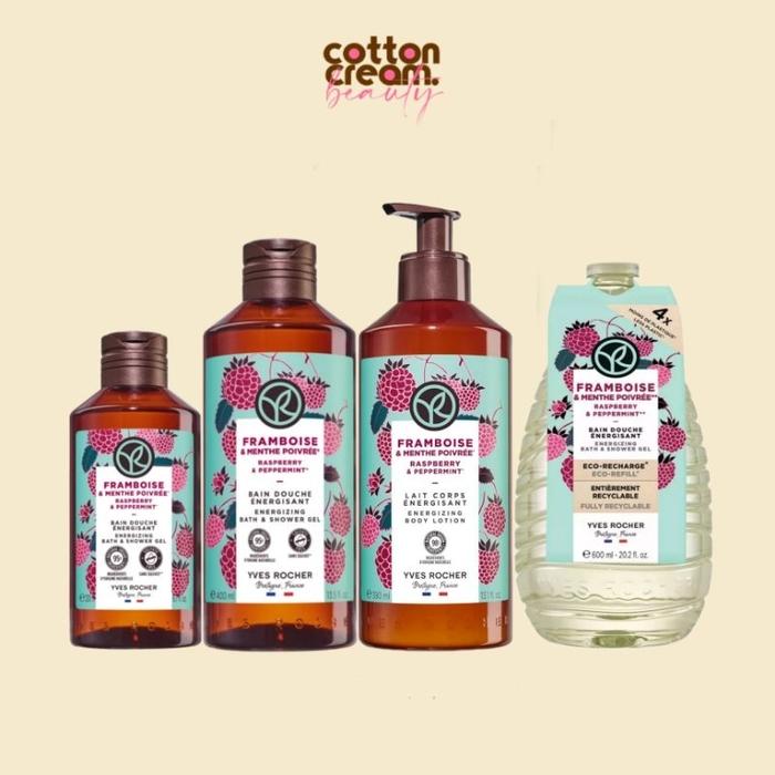 Yves Rocher Raspberry & Peppermint Energizing Shower Gel & Body Lotion