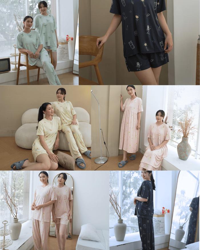 Goodnitegwen -  LILO CAPY TINKER TOYS TENCEL modal piyama wanita dewasa perempuan