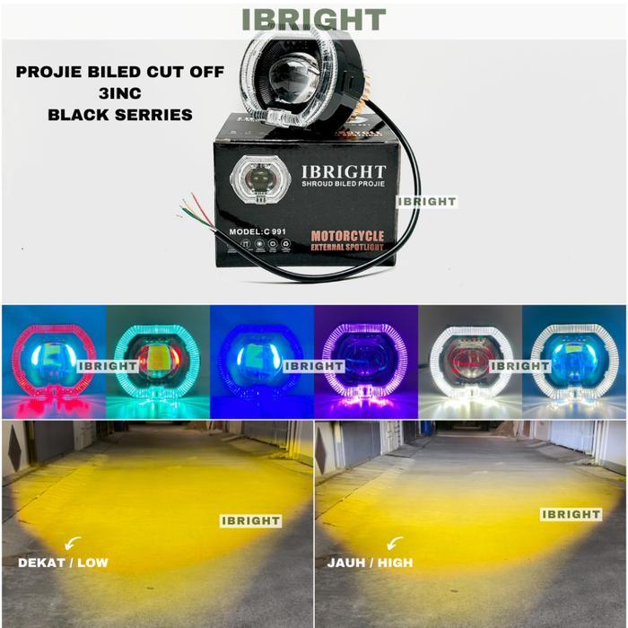 IBRIGHT - Projie Biled Cut off 3inc Black serries - PBCO-C991