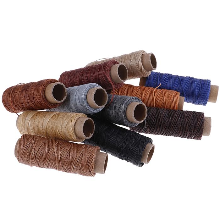 50m/Roll 150D 1mm Leather Waxed Thread Cord DIY Flat Waxed Thread