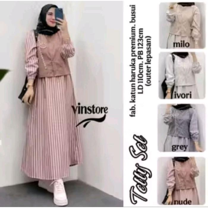 MIDI WANITA MODEL TERBARU OUTER BISA LEPAS CANTIK DAN ANGGUN TETTY SET