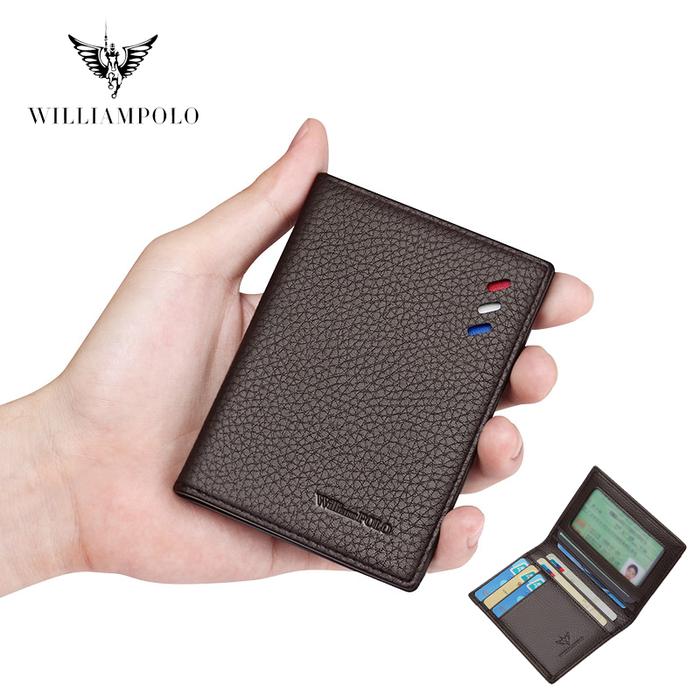 WILLIAMPOLO New Men Wallet Vintage Small Purse Card Holder Card