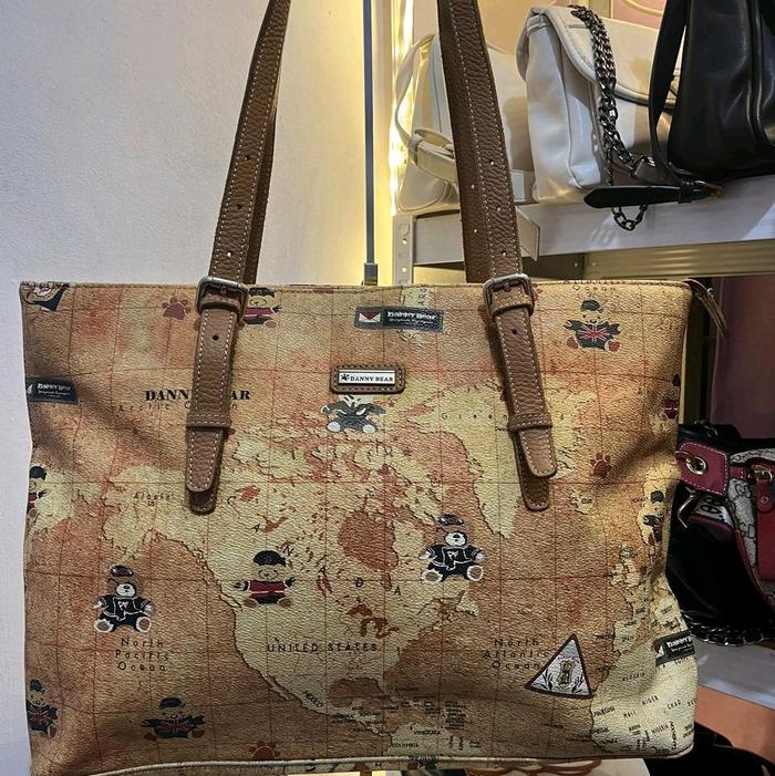 tote cantik motif peta sz lebar 35 cm tinggi 27 cm