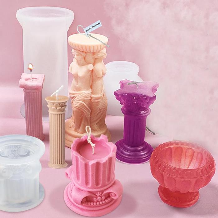 Roman Column Silicone Candle Mold DIY Aromatherapy Candle Mould