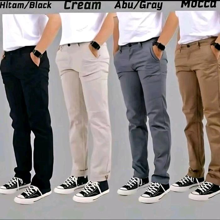 (Beli 1 Gratis 1) NEVADA Celana Cinos Panjang Slim fit / Semi Reguler bahan Katun Diamond stertch me